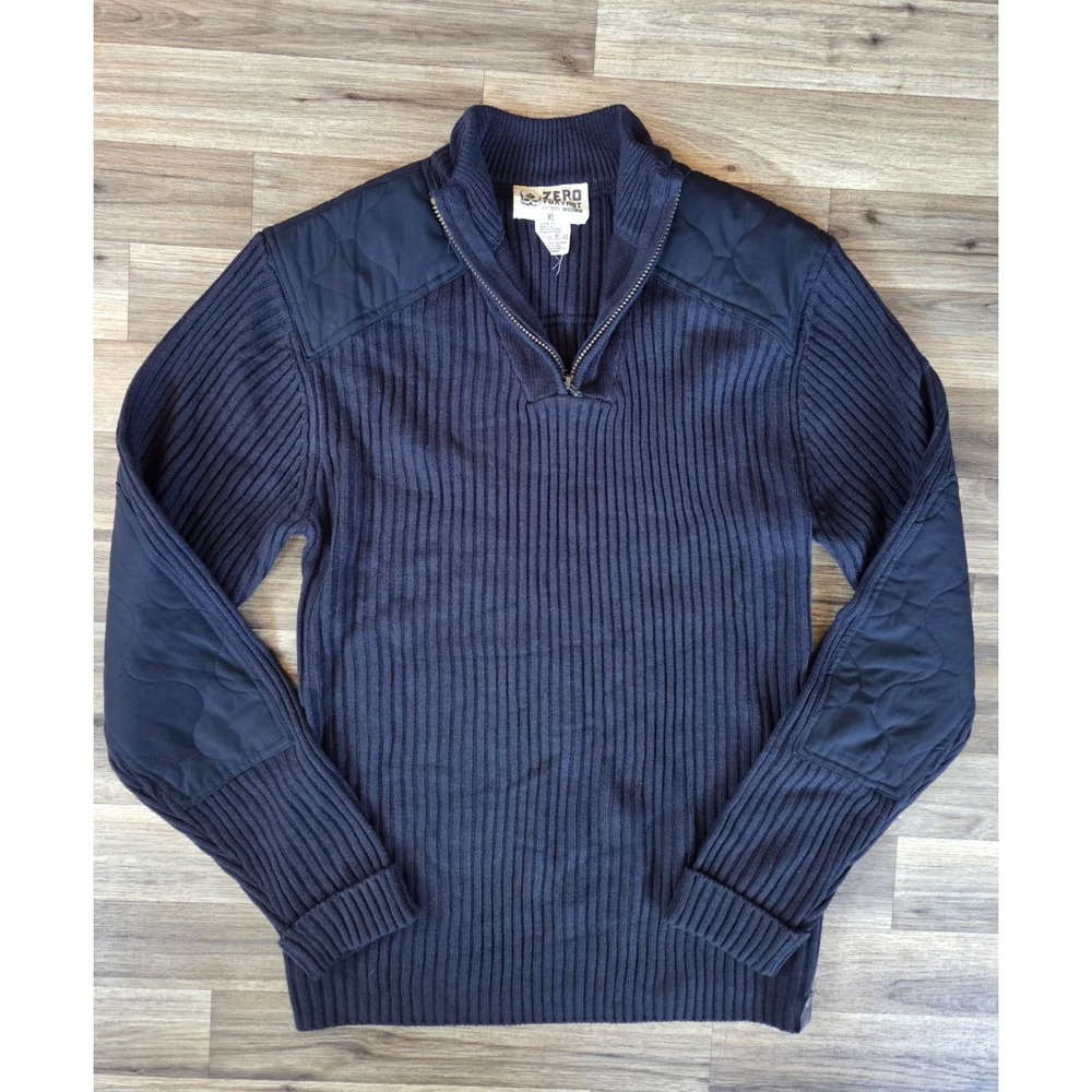 Zero Foxtrot Corps Woobie Pully Sweater XL Navy Bl Quarter Zip Commando Military